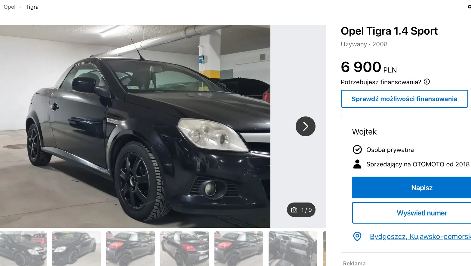 Opel Tigra. Tani kabriolet ze składanym, sztywnym dachem.