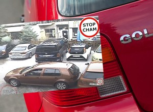 Mistrzyni parkowania w Golfie. Dantejskie sceny i ucieczka z parkingu w Kielcach [WIDEO]