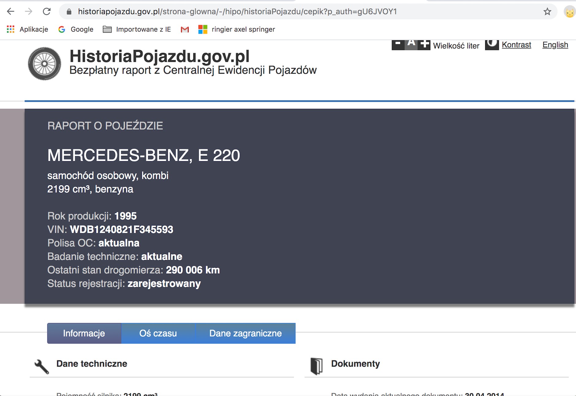 Są już dostępne „zagraniczne” dane o autach – niestety, nie wszystkie i nie w każdym przypadku