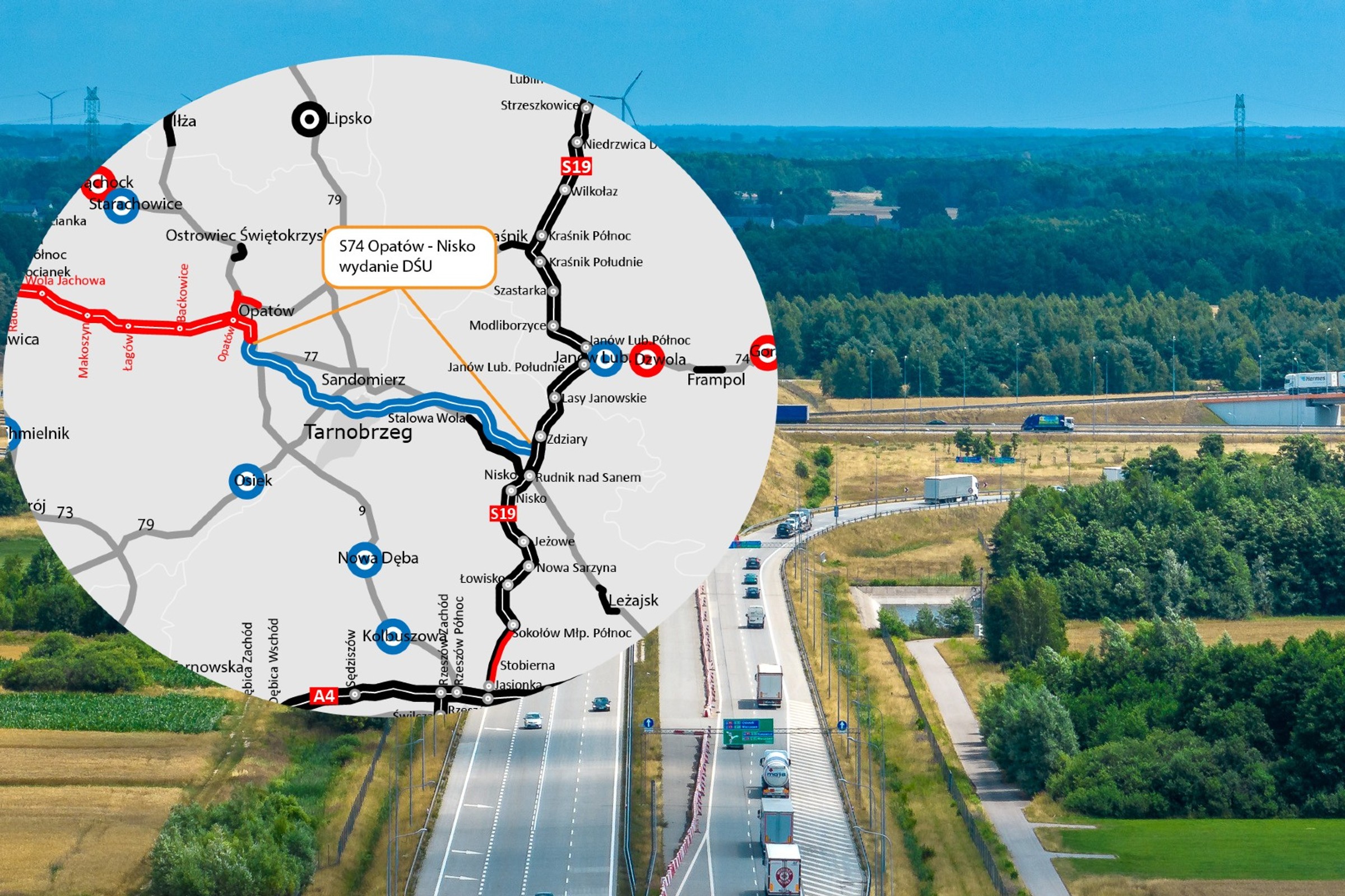 Droga S74 z istotną decyzją. GDDKiA ma DŚU dla kolejnych 73 km nowej drogi ekspresowej