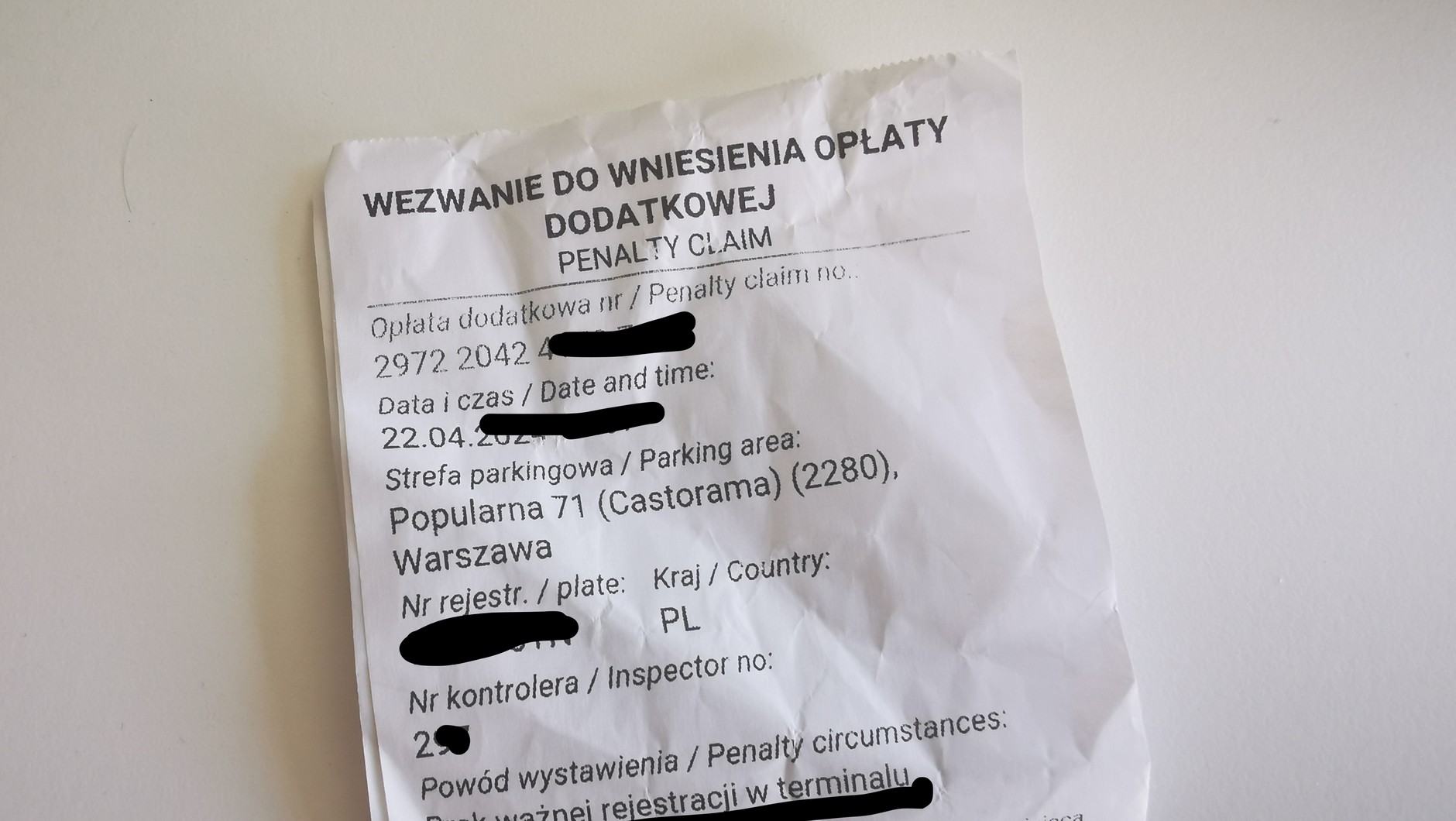 Bilecik karny – do zapłaty 190 zł