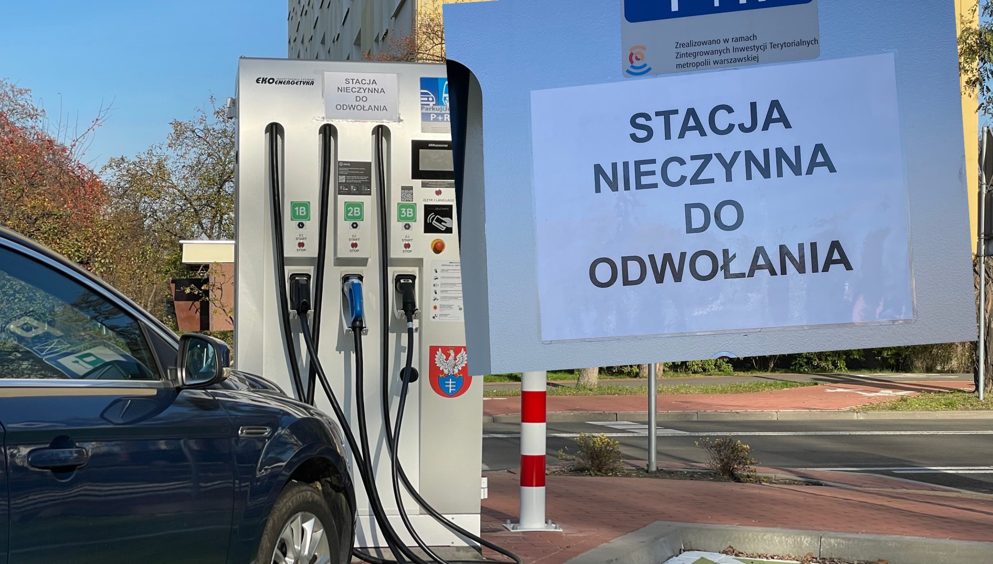 Stacja nieczynna do odwołania: część istniejących stacji zamknięto do czasu uzyskania odbiorów, w niektórych gminach okazało się, że po podwyżkach cen energii, samorządów nie stać na finansowanie punktów ładowania