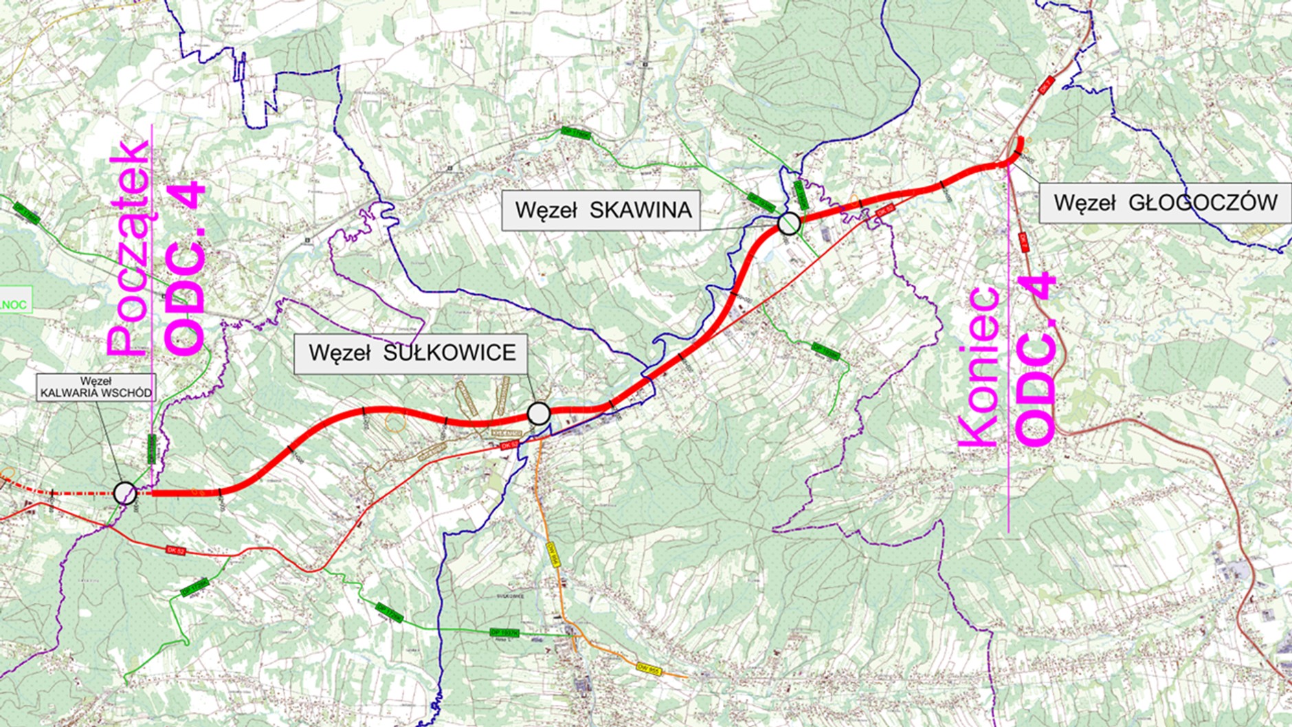 Mapa BDI, odc Kalwaria Wschód-Głogoczów