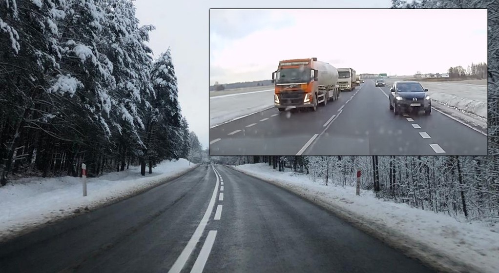 Wyprzedzanie poboczem na DK19