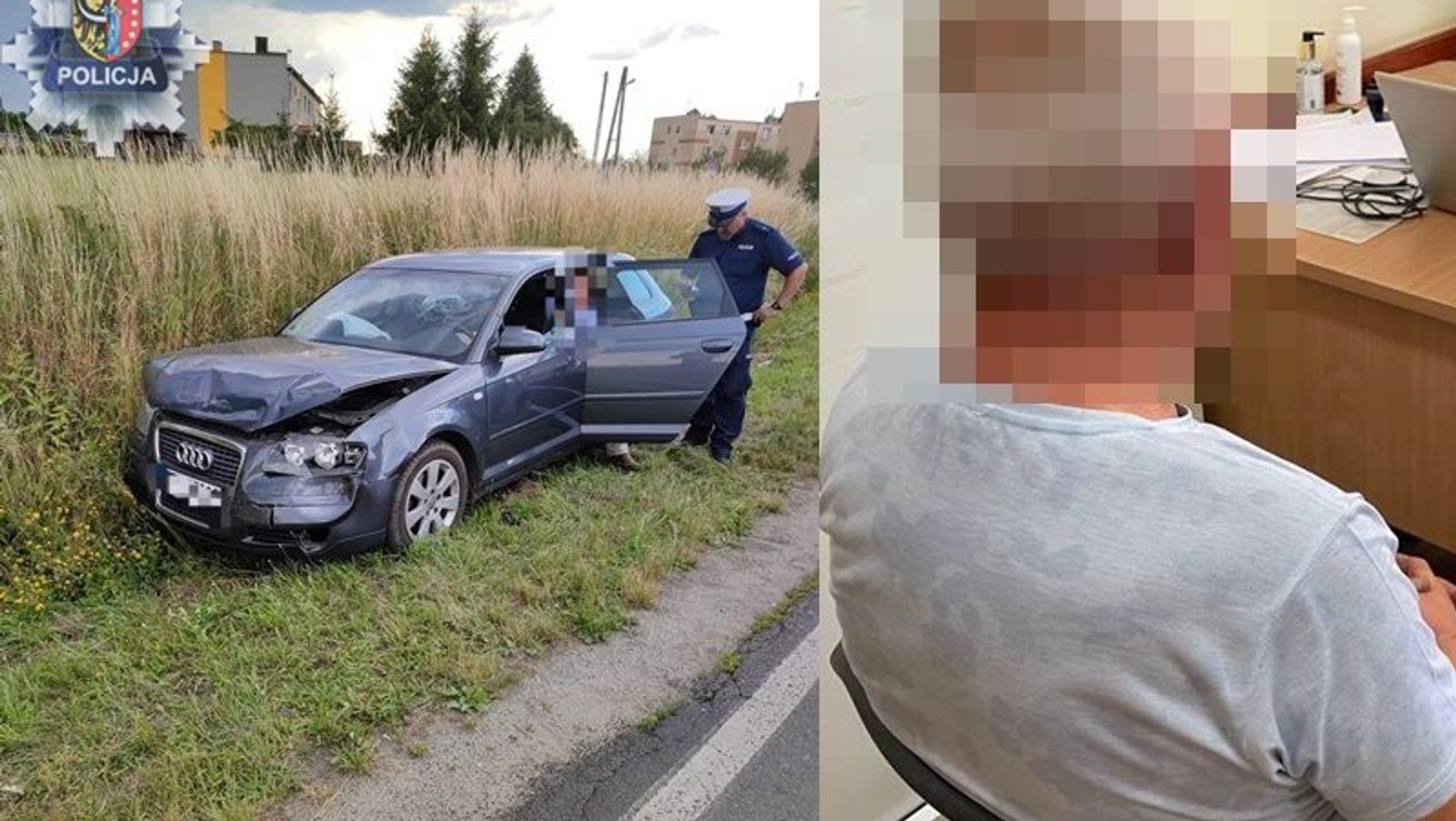 Efekt kolizji dwóch pijanych kierowców