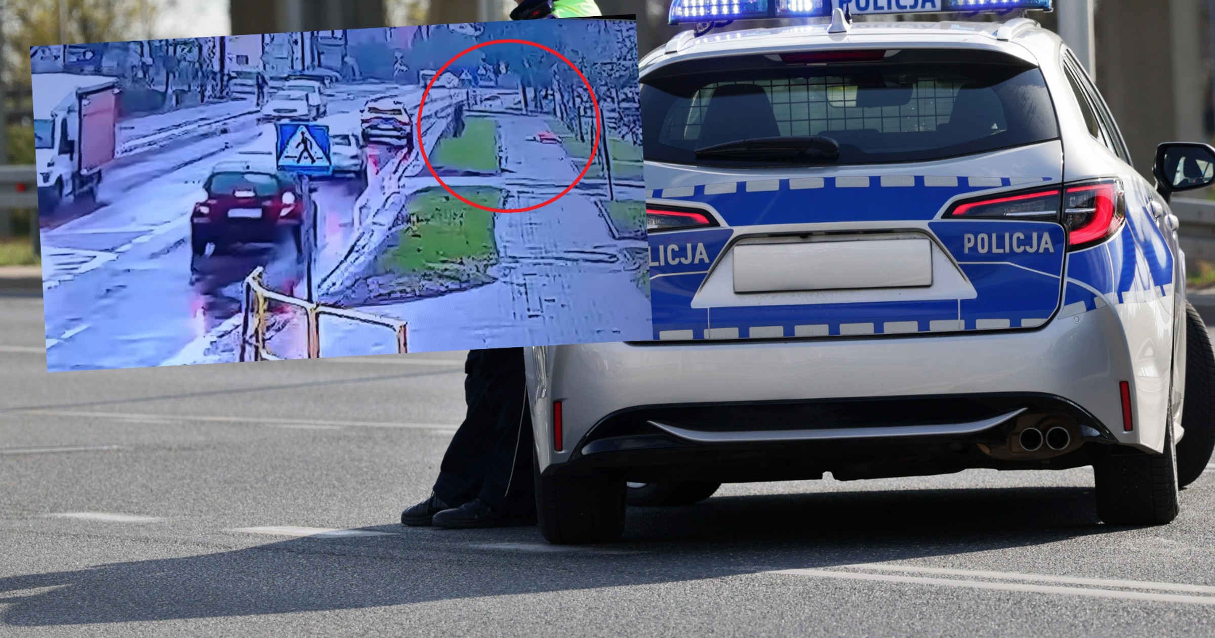 Policjanci uratowali kobietę, która upadła na chodnik (fot. screen: Facebook/KPPPisz)