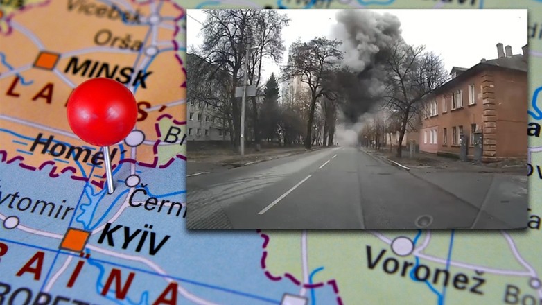 Atak rakietowy na ulicach Czernichowa