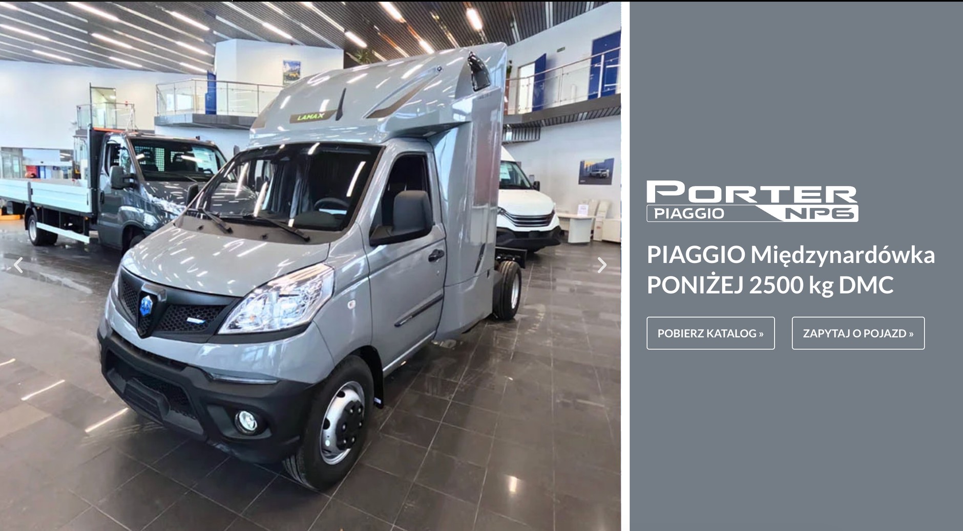Piaggio Porter w wersji do transportu międzynarodowego to polski pomysł. 