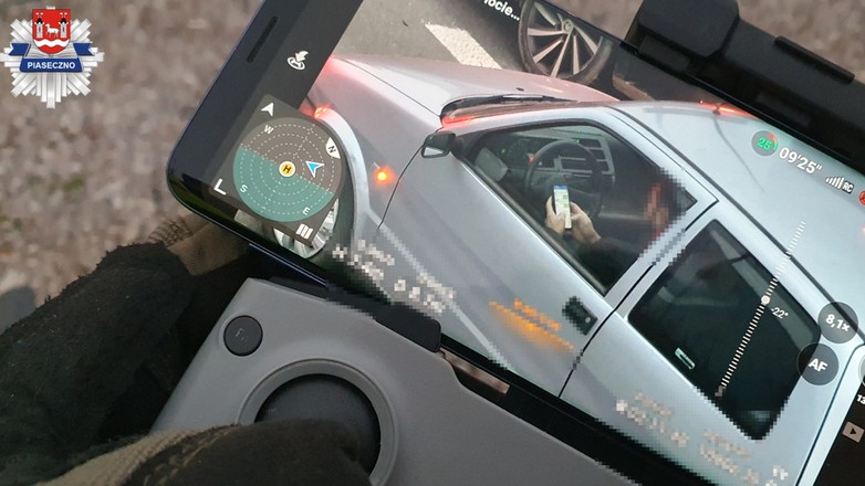 Za pomocą dronów sprawdzano, czy kierowcy korzystają z telefonu