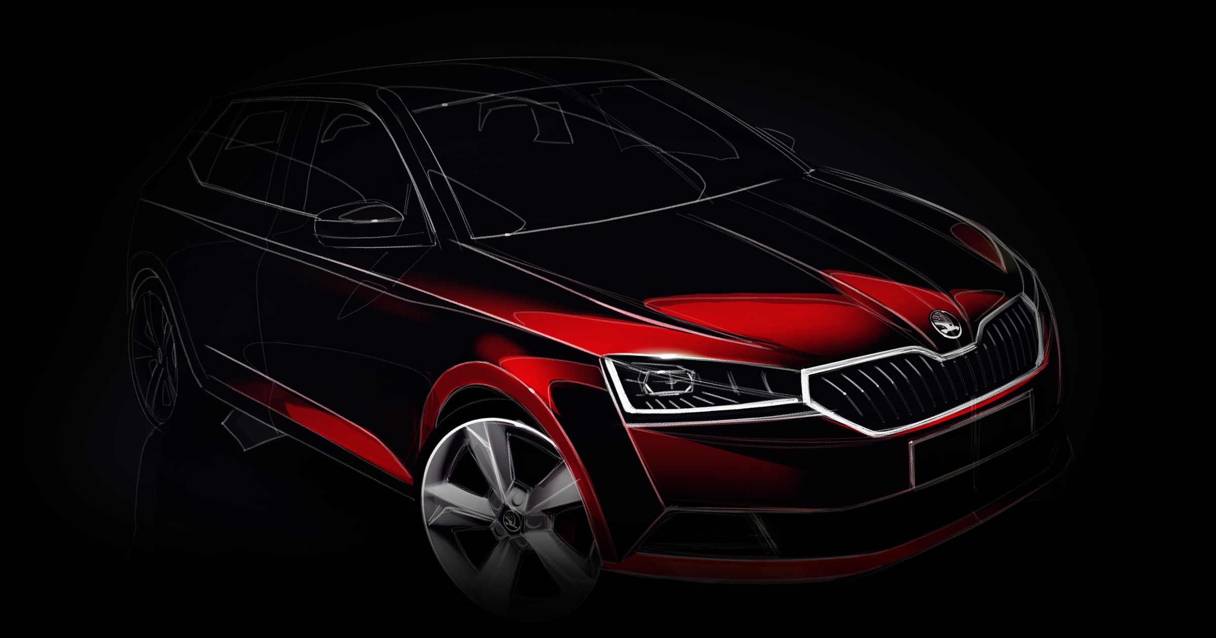 Skoda Fabia 2018 - pierwszy oficjalny szkic odnowionej wersji
