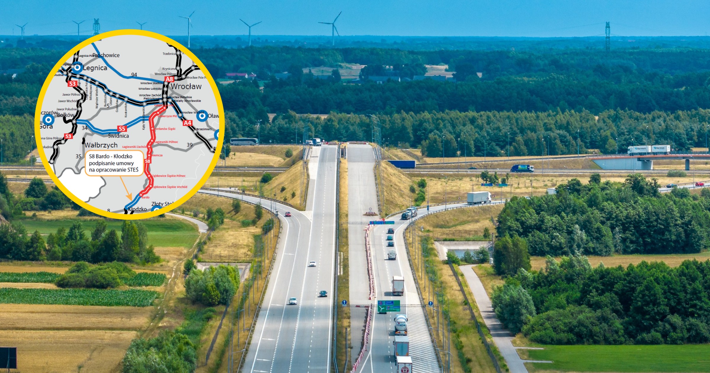 Droga S8 Bardo - Kłodzko - mapa