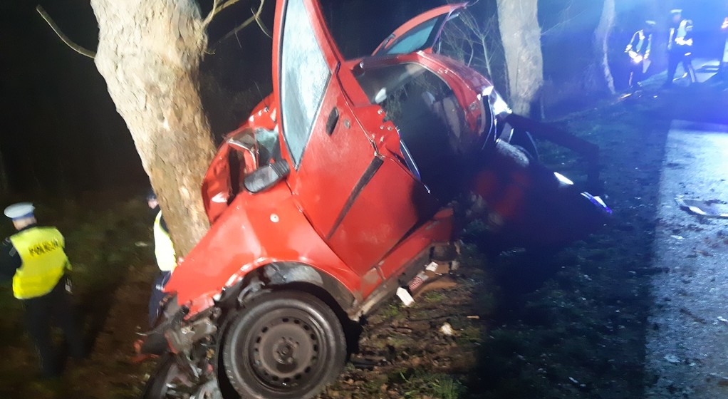 Auto wjechało w drzewo. Nie żyją trzy osoby