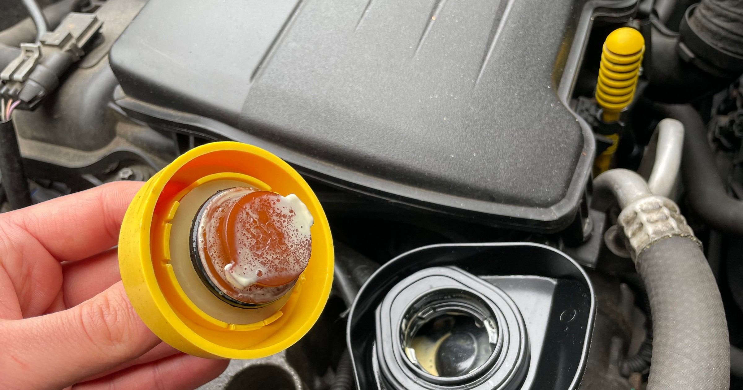 "Majonez" pod korkiem wlewu oleju