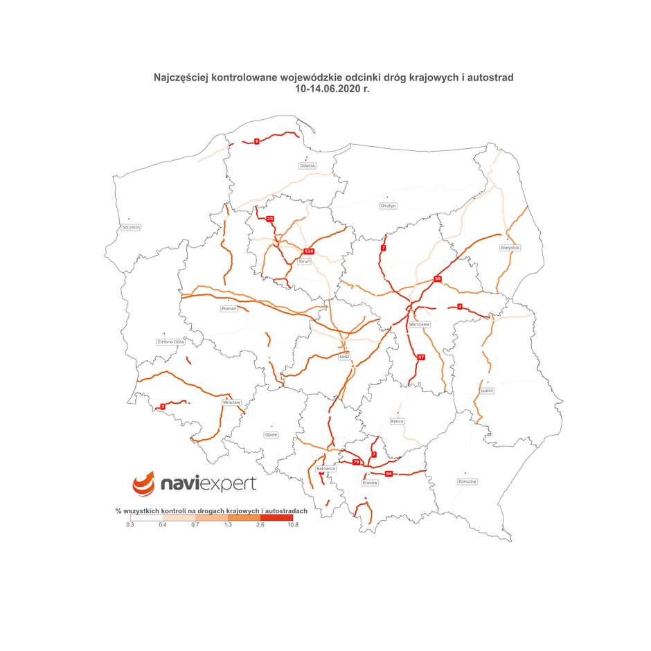 Najczęściej kontrolowane drogi w Polsce
