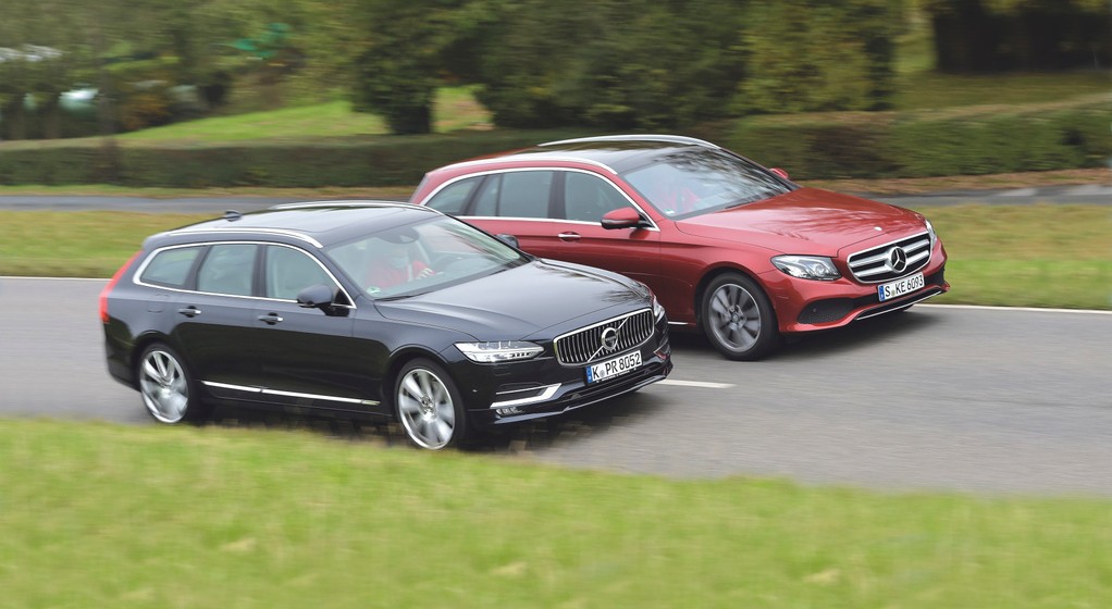 Porównanie: Mercedes E220d kontra Volvo V90 D4