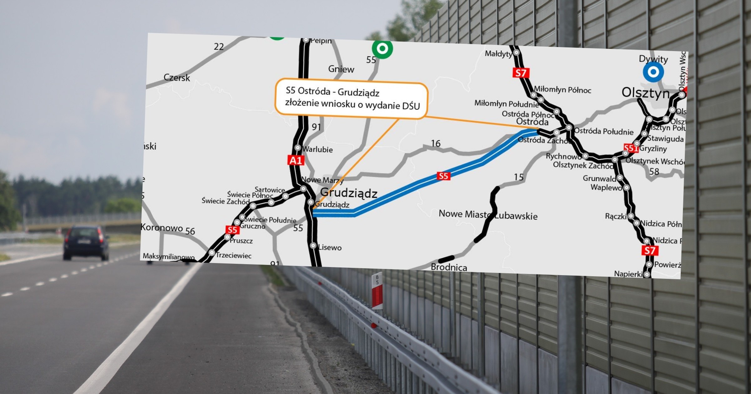 Nowy odcinek drogi S5 połączy autostradę A1 z trasą ekspresową S7