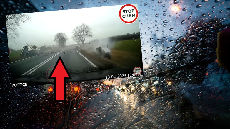 Makabryczny wypadek w Polsce (fot. screen: YouTube/STOPCHAM)