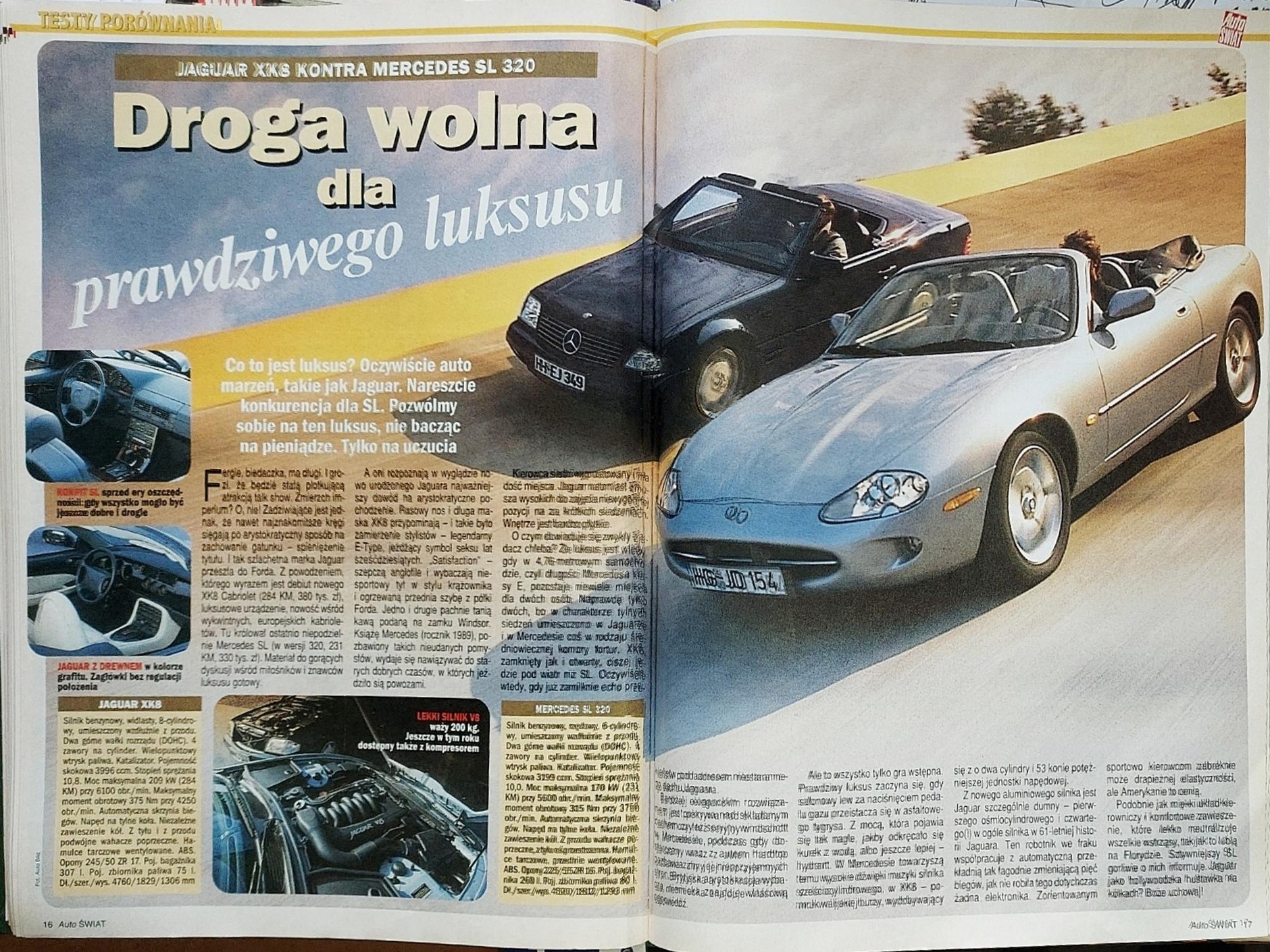 Jaguar XK8 cabrio kontra Mercedes SL 320