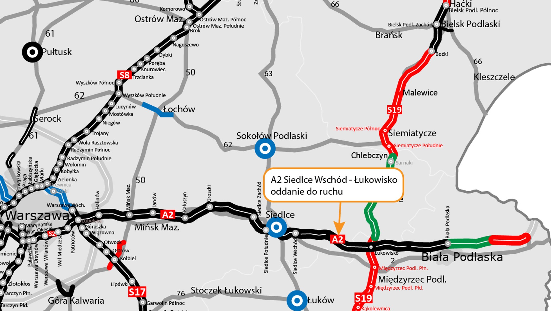 Autostrada A2 na wschodzie Polski