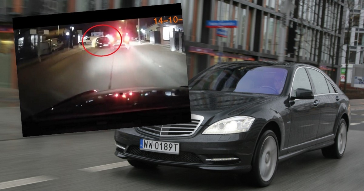 Kierowca Mercedesa Klasy S rozbił się na słupie