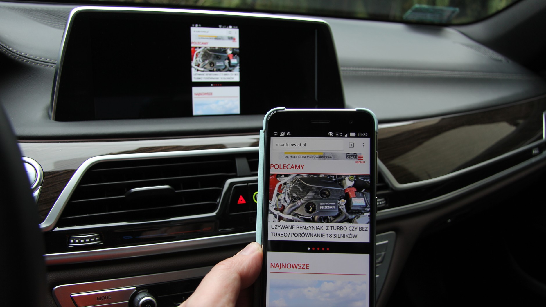 Strona mobilna Auto Świat sklonowana z Asus Zenfone 3