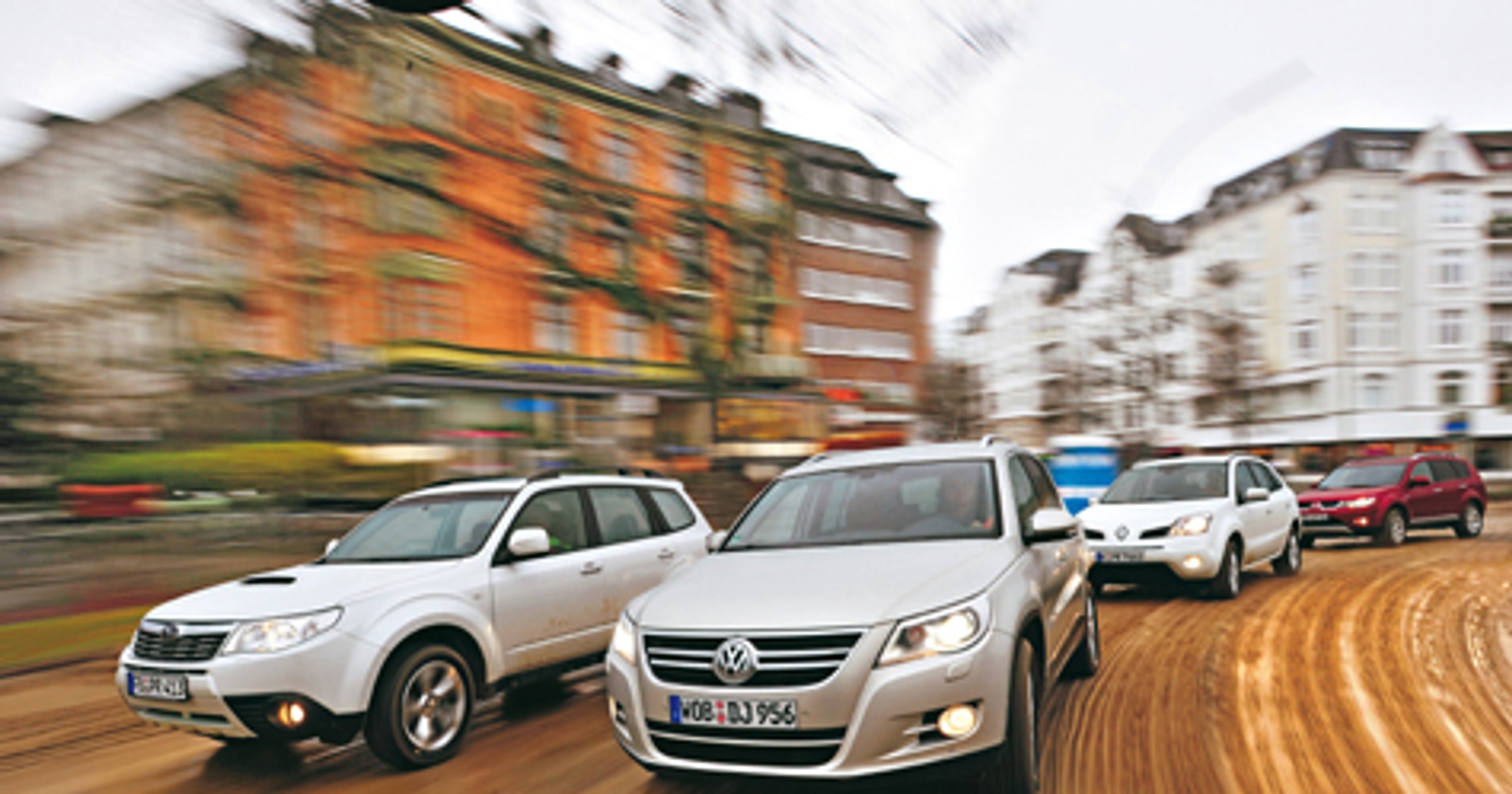Subaru Forester kontra VW Tiguan, Renault Koleos i Mitsubishi Outlander - Czyli SUV-y na terenie miasta
