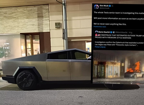 Przed hotelem w Las Vegas wybuchła Tesla Cybertruck. Musk: "eksplozja nie miała związku z pojazdem"