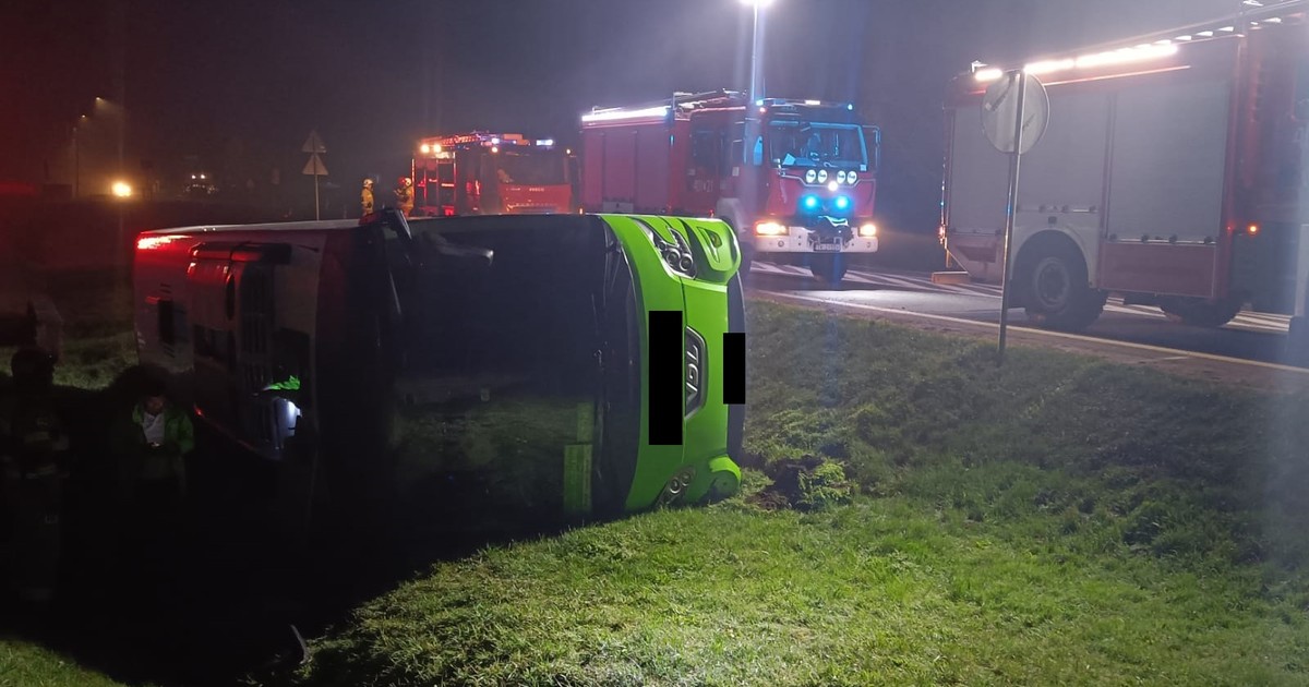 Wypadek ukraińskiego autokaru na DK73