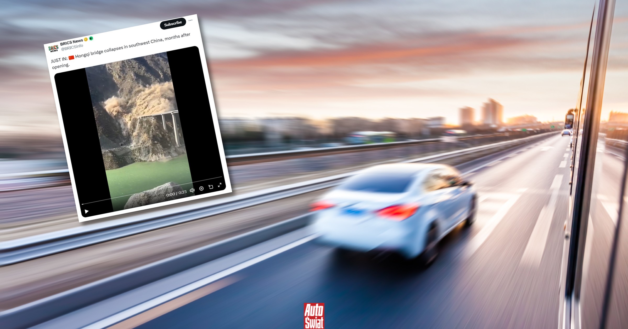 W Chinach zawalił się nowo wybudowany ponad 750-metrowy most. Niedawno został otwarty