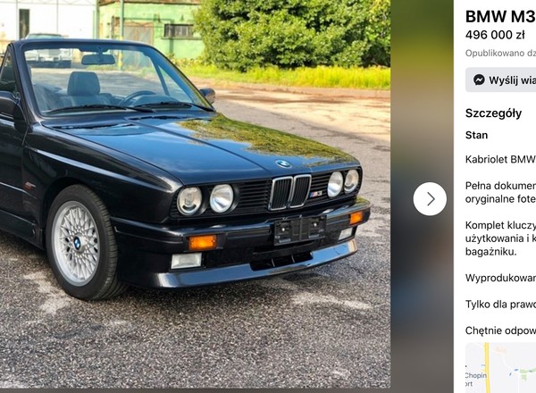 Trzydziestoletnie BMW serii 3 za niemal pół miliona złotych! Czy sprzedawca oszalał?
