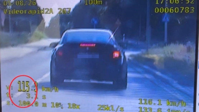 Jechała z prędkością 115 km na godz. w obszarze zabudowanym
