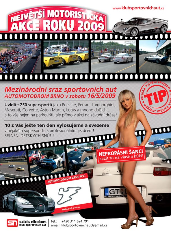 Zaproszenie na zlot samochodów sportowych do Brna (16.05)