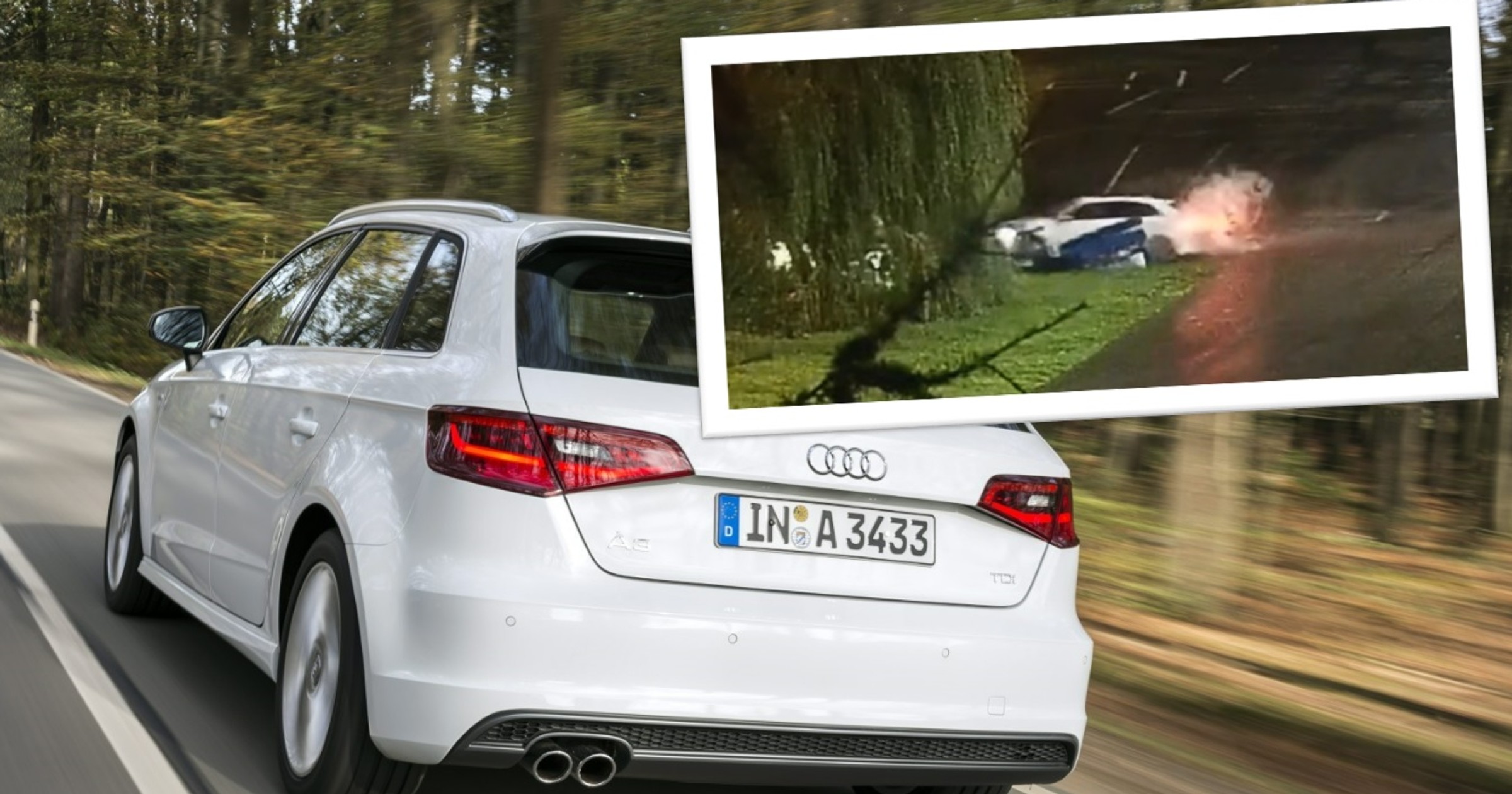 Audi A3 nie sprawdziło się w Myślenicach w roli driftowozu