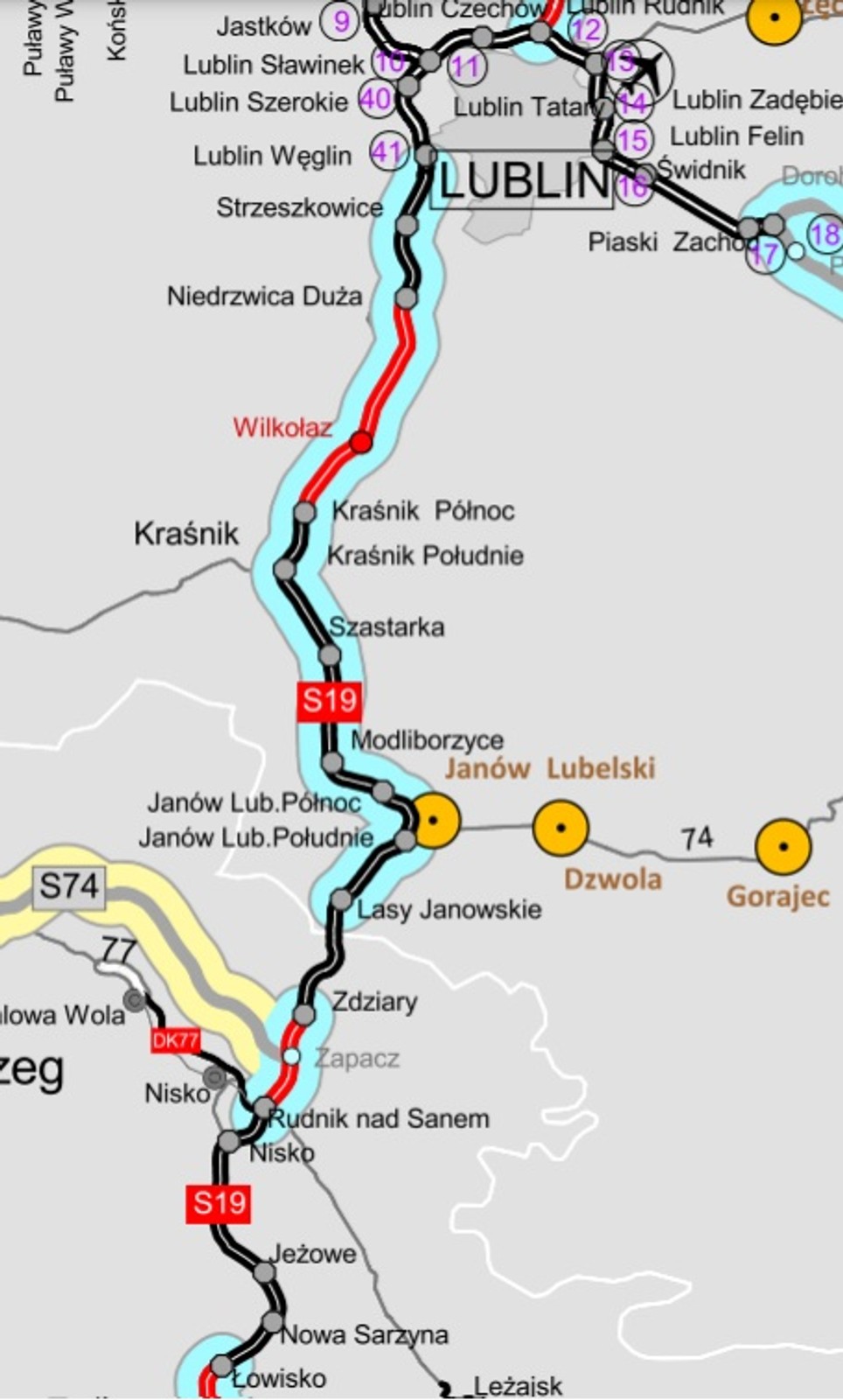 S19 Lublin - Łowisko