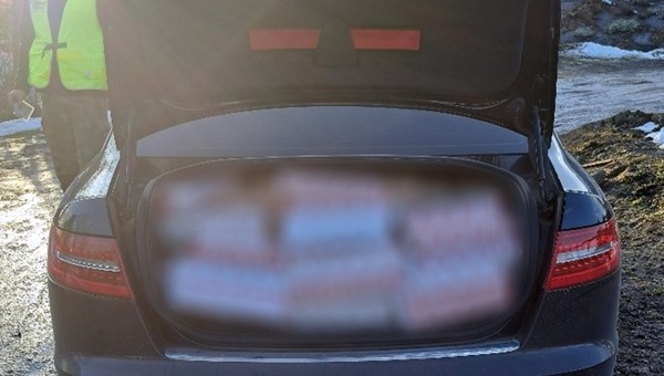 Strażnicy się nie mylili. Auto było wypełnione po sufit papierosami