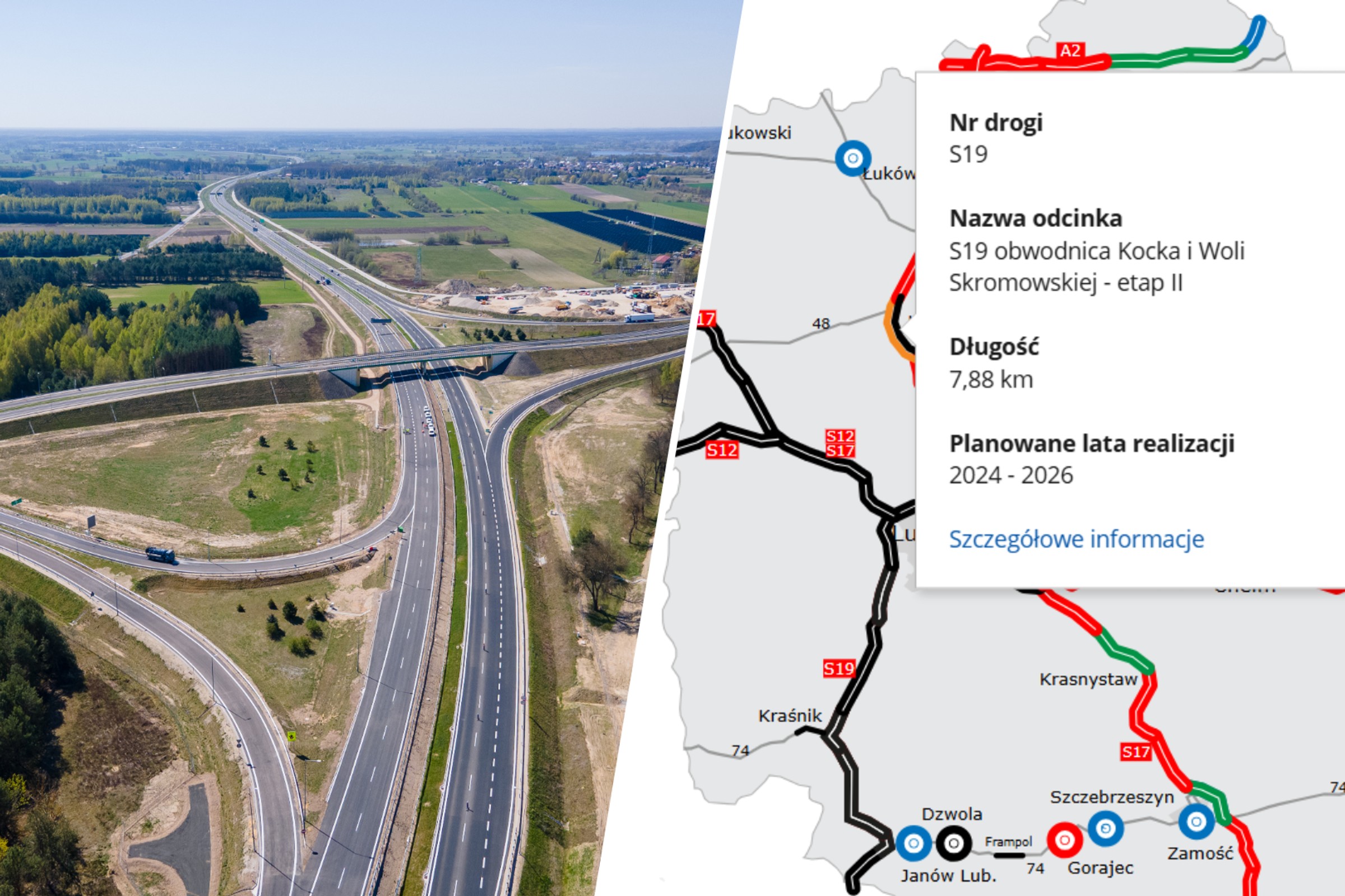 Nowy odcinek Via Carpatia na S19 na północ od Lublina w zasadzie gotowy. Kierowcy pojadą w maju