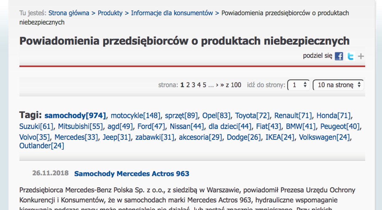 Uwaga! UOKIK nie informuje o wadach fabrycznych aut, bo... się boi