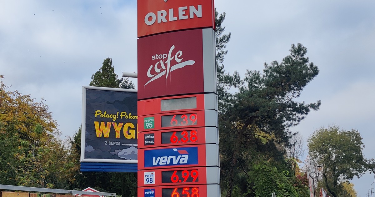 Ceny paliw na stacji Orlen w Warszawie (27 października 2023 r.)