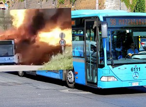Tak pali się autobus na CNG. Pojazd zamienił się w istny miotacz ognia [Nagranie]