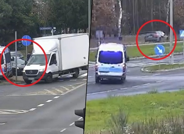 Policjanci myśleli, że już go mają. Wtedy odjechała ciężarówka, która blokowała mu drogę [WIDEO]