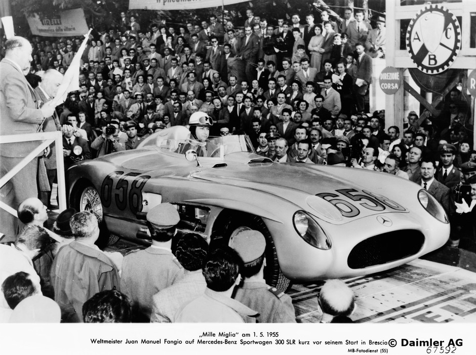 Juan Manuel Fangio w Mille Miglia 1955