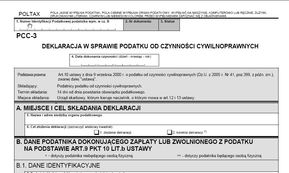Formularz PCC 3