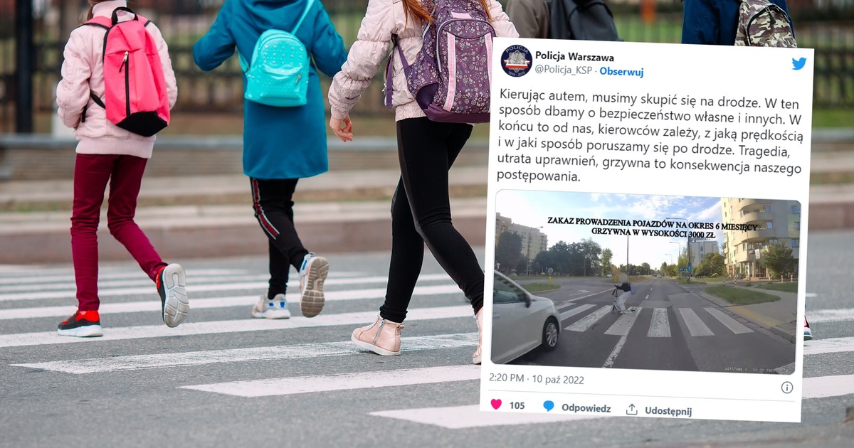 Dziecko mogło zginąć pod kołami rozpędzonego samochodu (screen: Twitter.com/Policja_KSP)