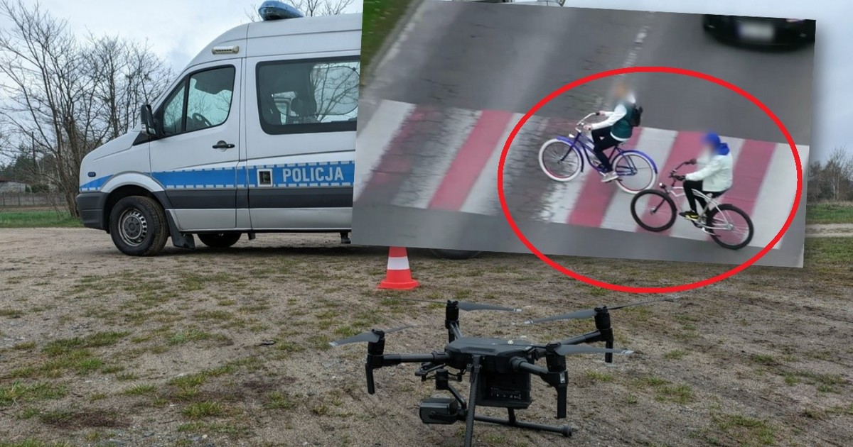 Policyjny dron obserwował uczestników ruchu w Chełmie