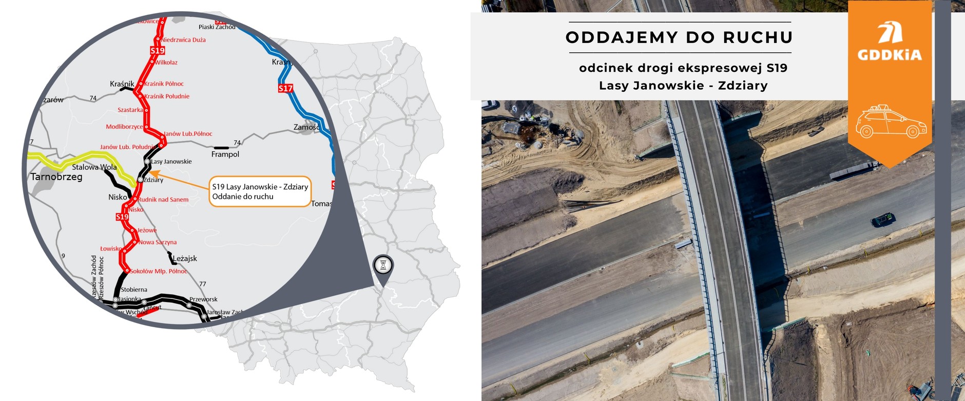 Nowy odcinek drogi S19 na trasie Lasy Janowskie - Zdziary