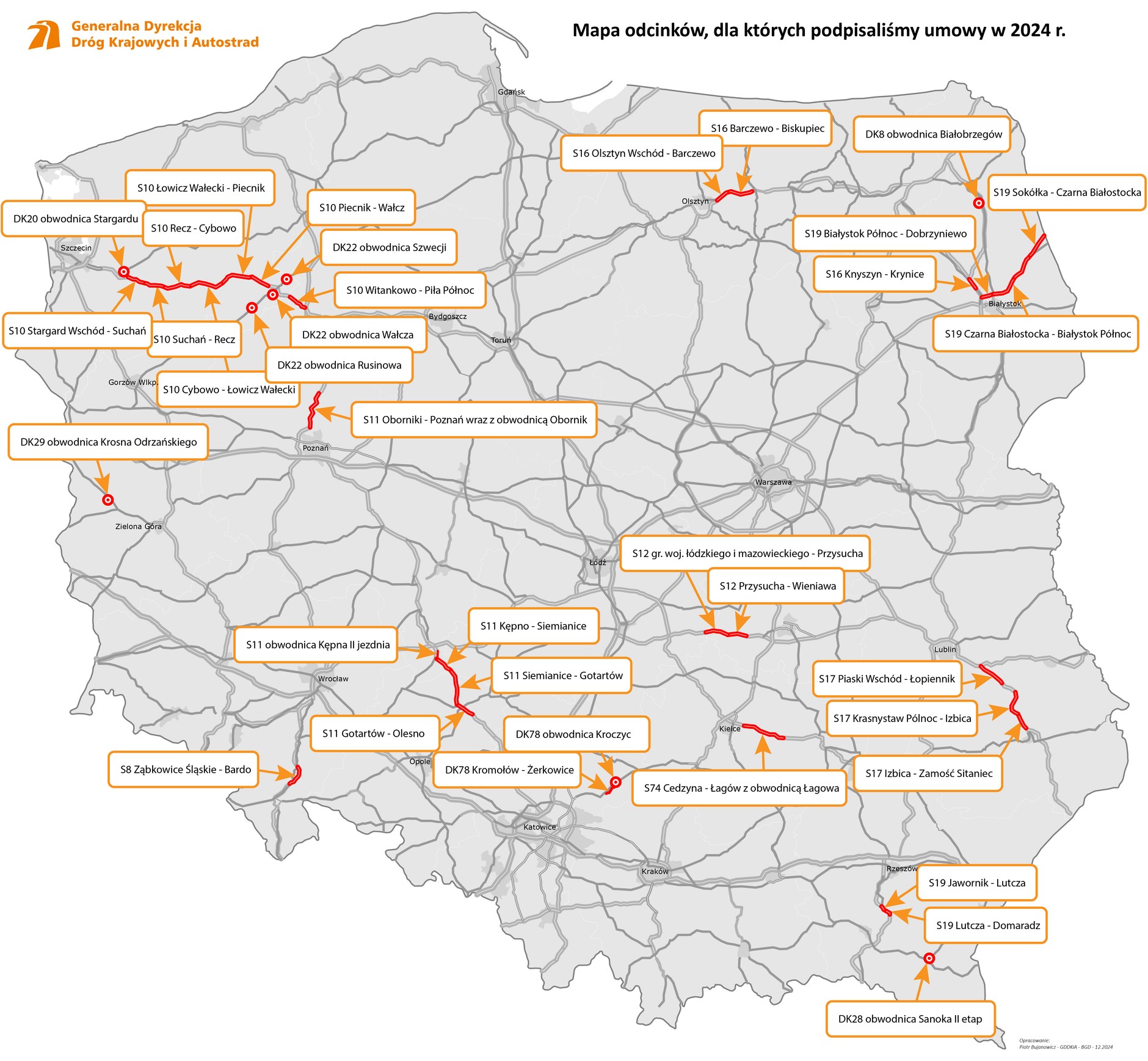 Nowe drogi w Polsce 2024 r.
