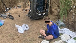 Dziupla samochodowa w środku lasu. Złodzieje zrobili tam sobie "warsztat"