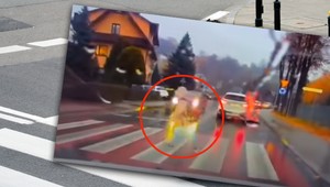 Dziewczynka na przejściu dla pieszych, kierowca nawet nie zwolnił [Nagranie]