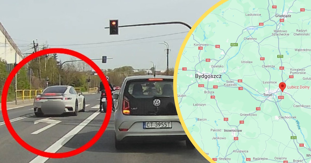 Kierowca Porsche nie przewidział jednego (Screen: Google Maps)