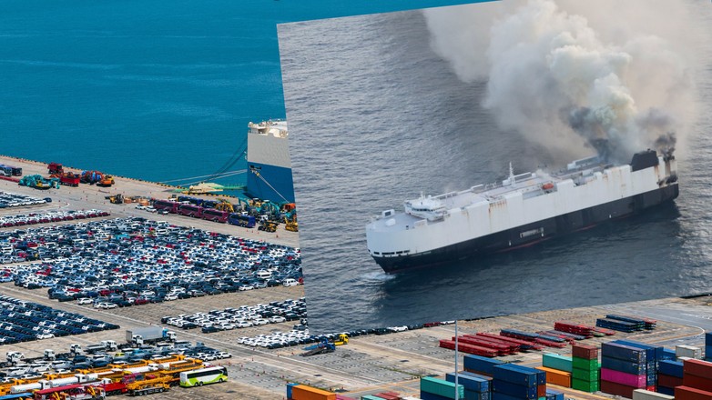 Na Oceanie Spokojnym płonie statek Morning Midas przewożący 3000 samochodów